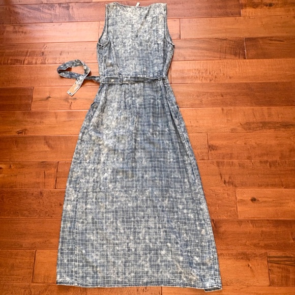 Split Front Plaid Chambray Midi Dress Size 4 by Kut From The Kloth Jules - Picture 9 of 16